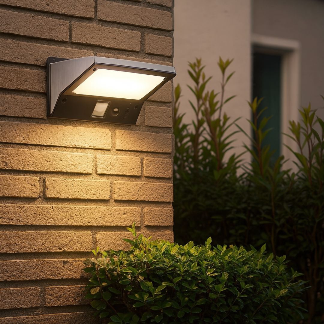 LED Solar Wandlamp Buiten met Bewegingssensor - Zwart, IP44 Waterdicht
