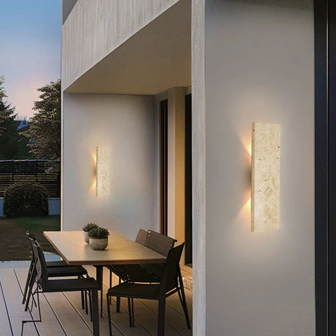 Buiten Wandlamp Natuursteen LED, IP65 Waterdicht voor Tuin en Balkon