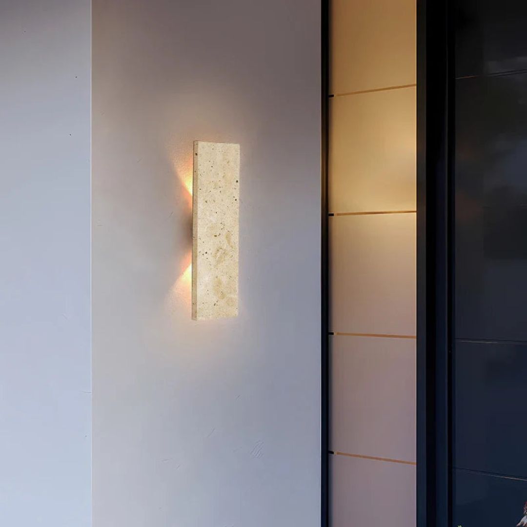 Buiten Wandlamp Natuursteen LED, IP65 Waterdicht voor Tuin en Balkon