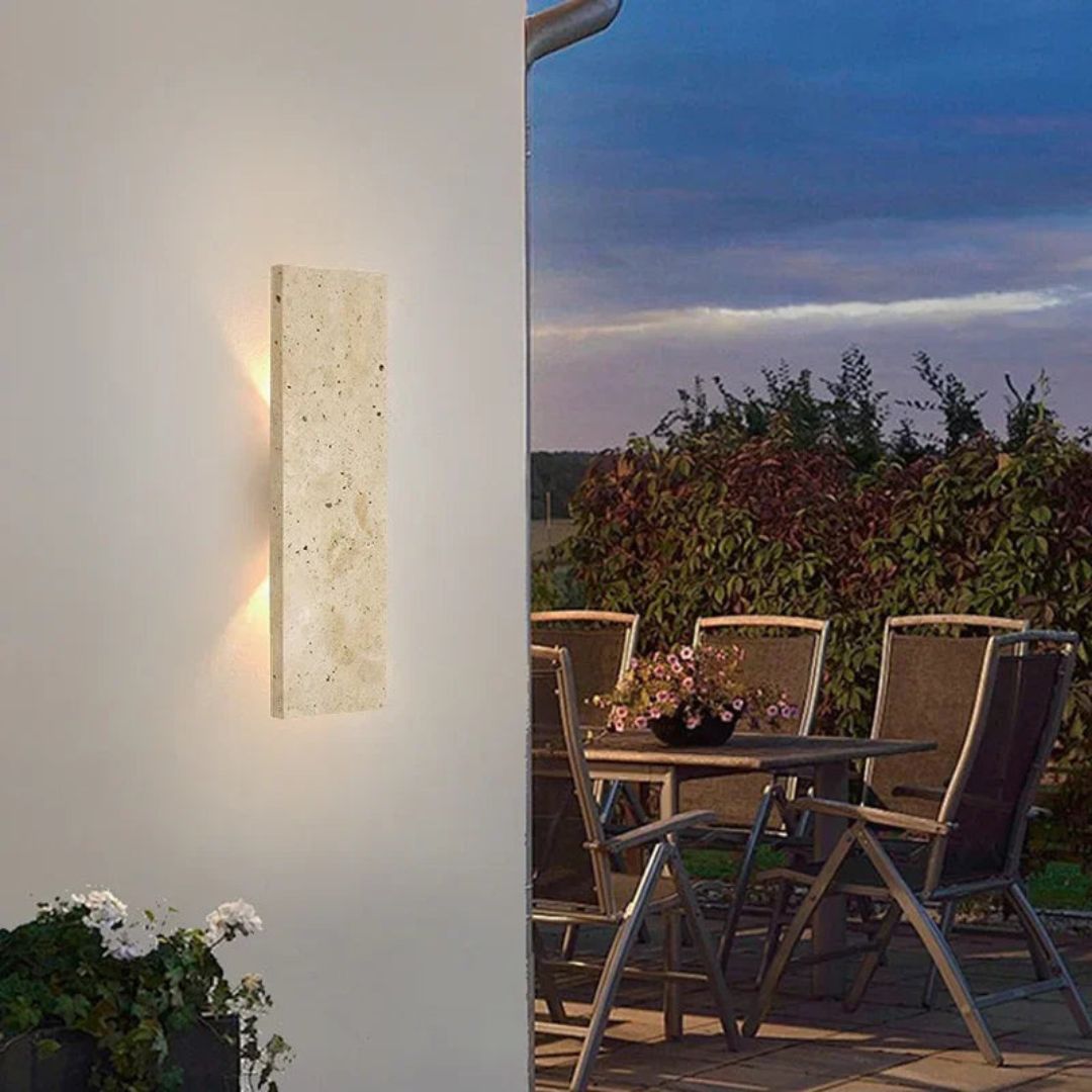 Buiten Wandlamp Natuursteen LED, IP65 Waterdicht voor Tuin en Balkon