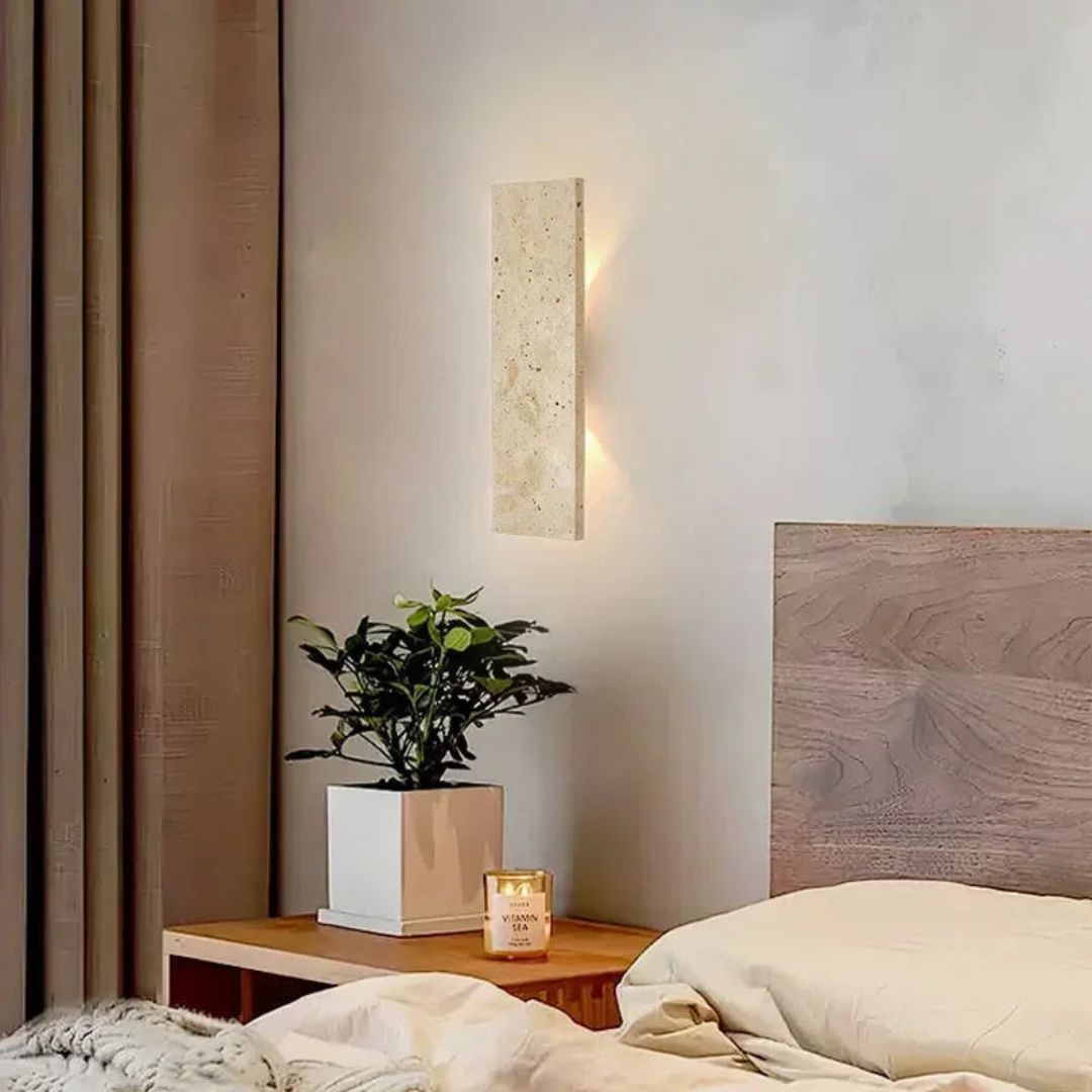 Buiten Wandlamp Natuursteen LED, IP65 Waterdicht voor Tuin en Balkon