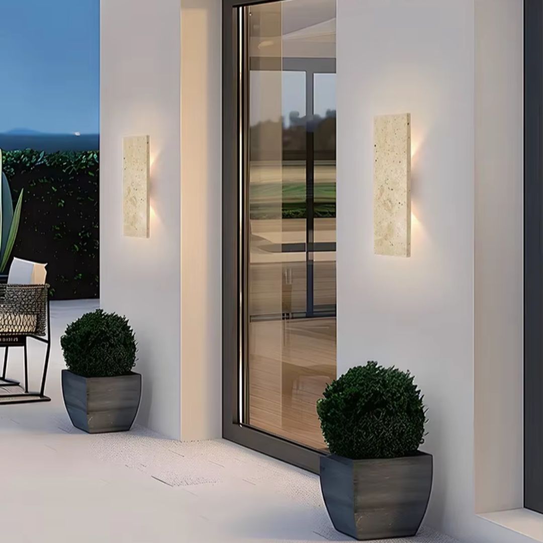 Buiten Wandlamp Natuursteen LED, IP65 Waterdicht voor Tuin en Balkon