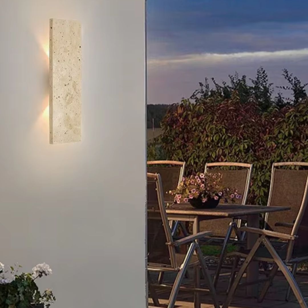 Buiten Wandlamp Natuursteen LED, IP65 Waterdicht voor Tuin en Balkon