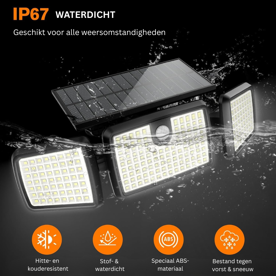 Solarbewegingssensor Deckverlichting voor Buiten met 232 LEDs en Afstandsbediening