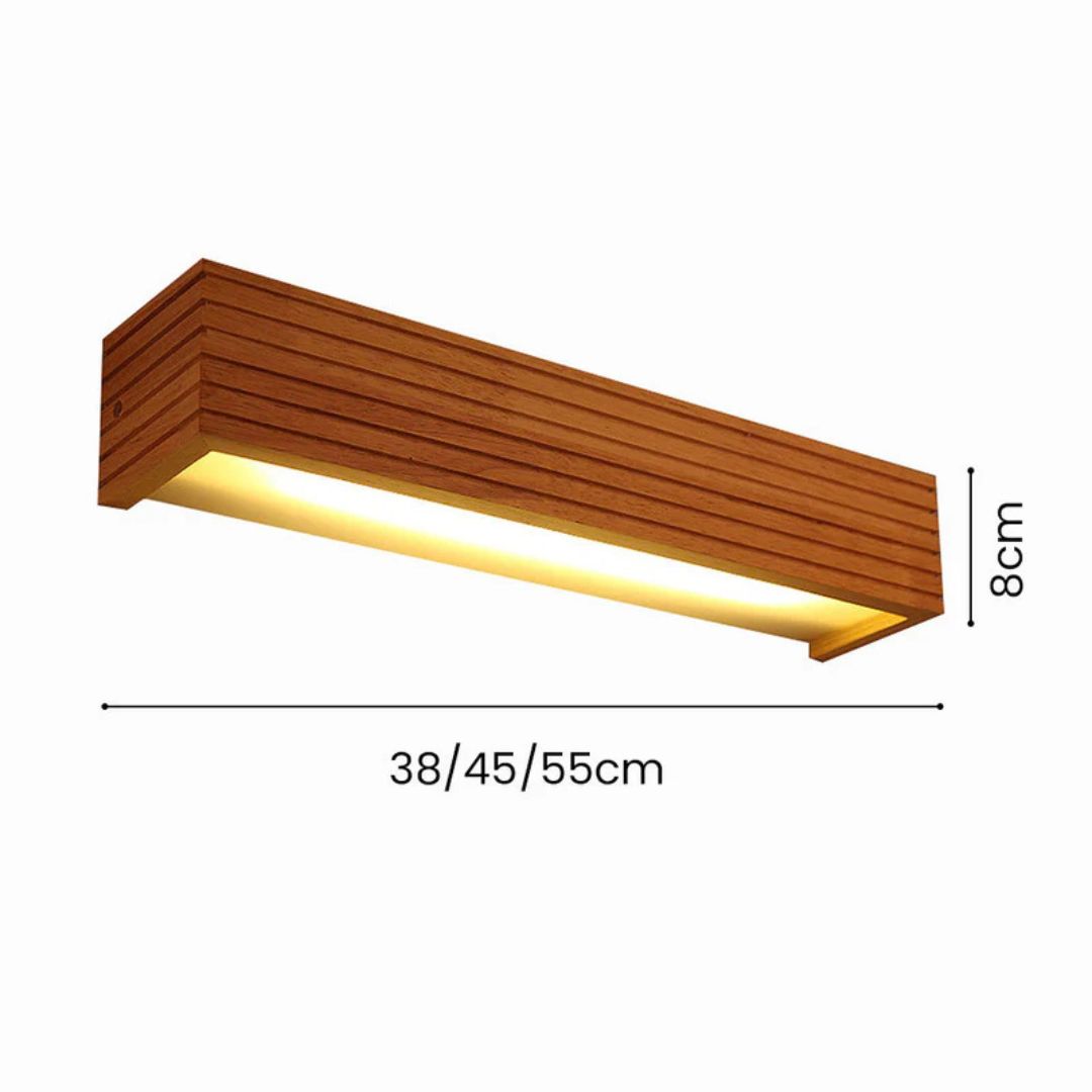 Houten LED Wandlamp – Rustiek en Energiezuinig voor de Badkamer