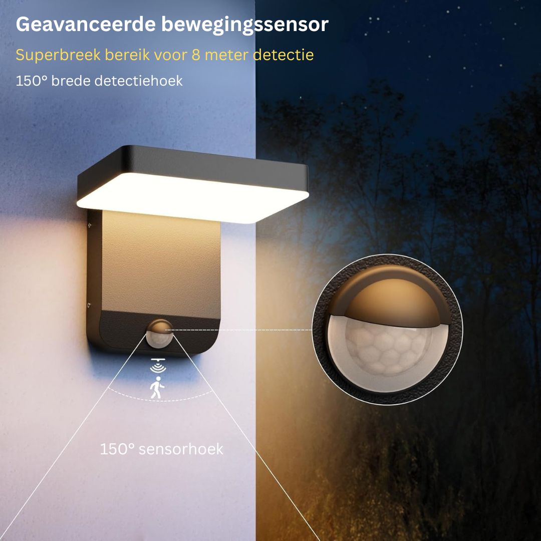 Solar Buitenlamp met Bewegingssensor - Draadloos en Modern Design