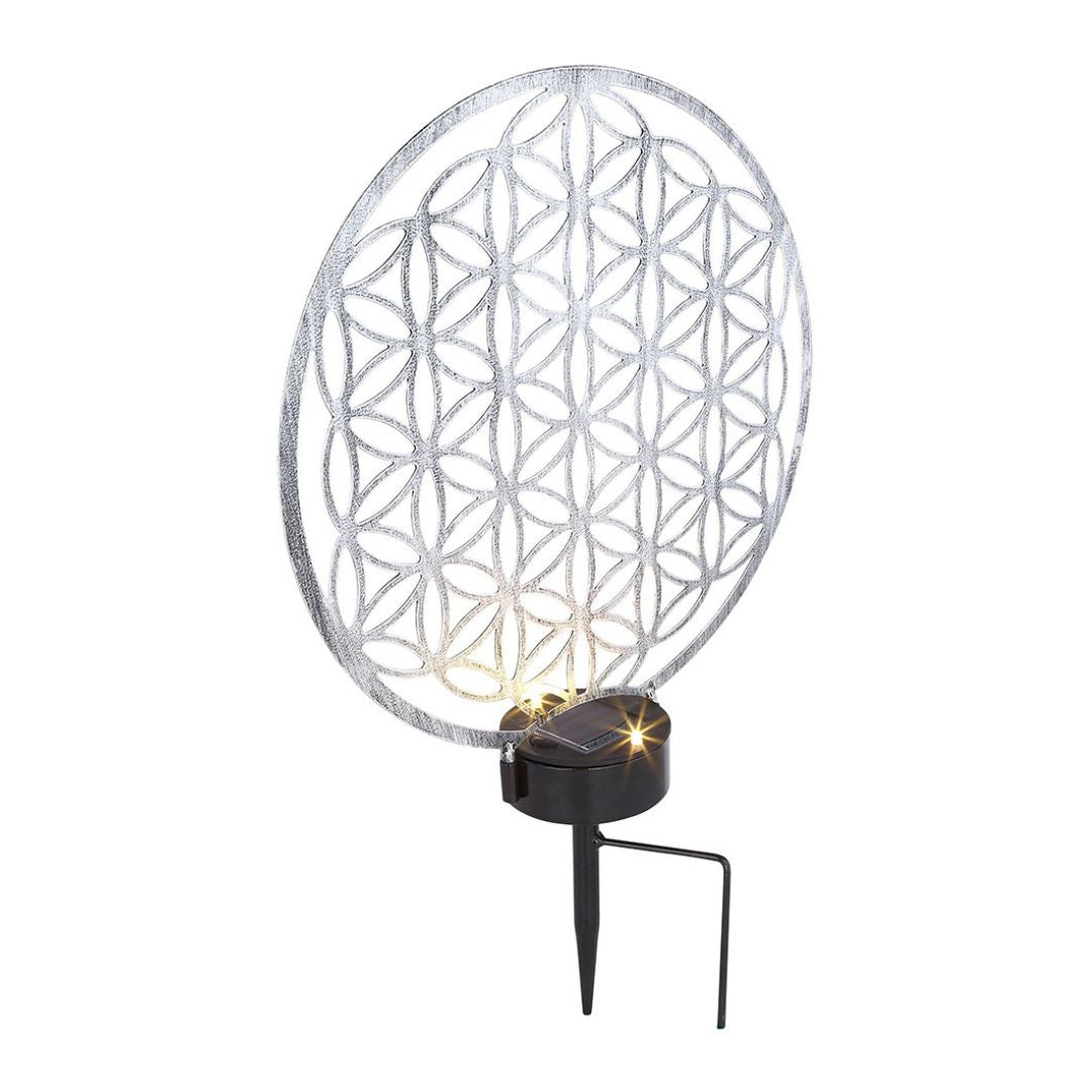 LED Solarlamp Antiek Zilver met Grondpen voor Buitenverlichting