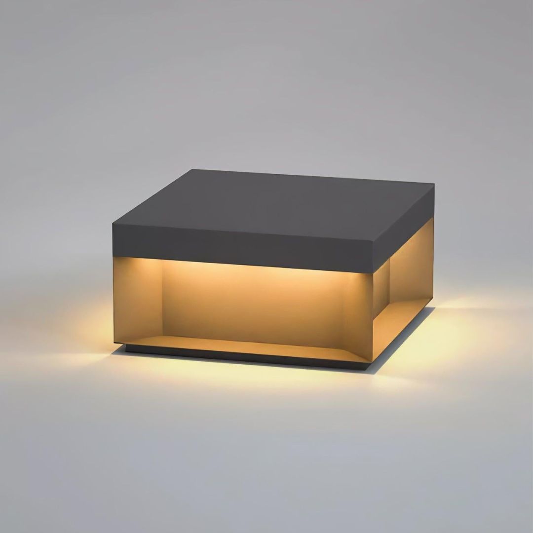 Moderne Zwarte Buitenlamp met LED Verlichting – Vierkant Wandlamp Buiten