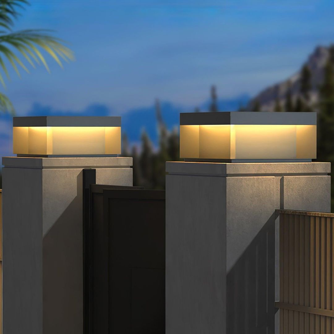 Moderne Zwarte Buitenlamp met LED Verlichting – Vierkant Wandlamp Buiten