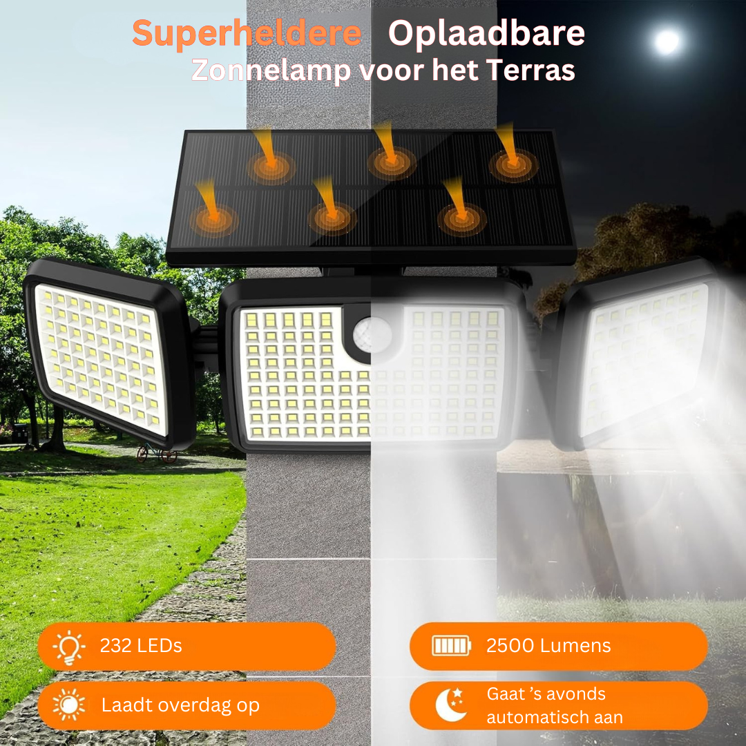 Solarbewegingssensor Deckverlichting voor Buiten met 232 LEDs en Afstandsbediening