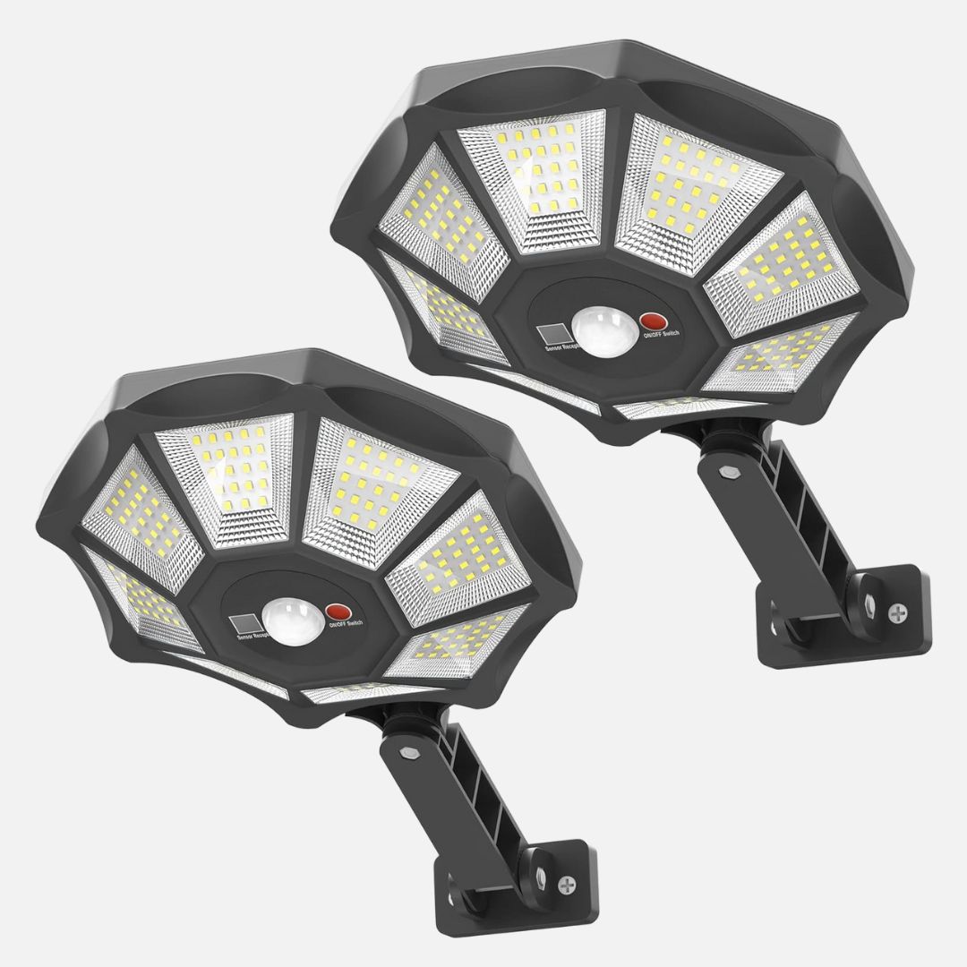 Zonne-straatlampen voor buiten met bewegingssensor, 168 LED IP66 6500K