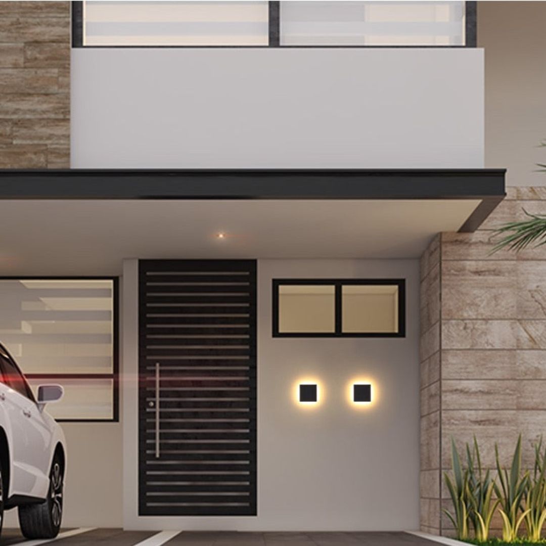 Waterdichte LED Buitengevellamp in Zwart Aluminium – 12W IP-geclassificeerd