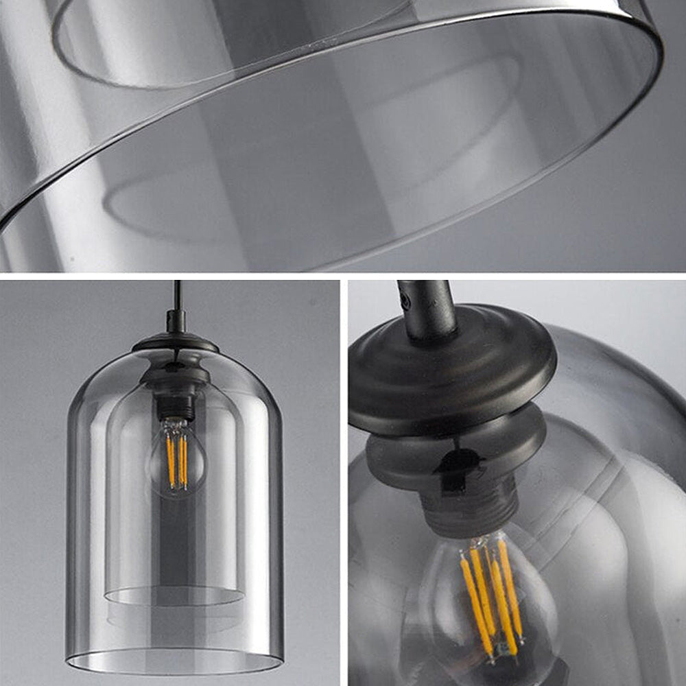 Glazen Hanglamp – Modern, Dubbele Laag, IJzer & Glas