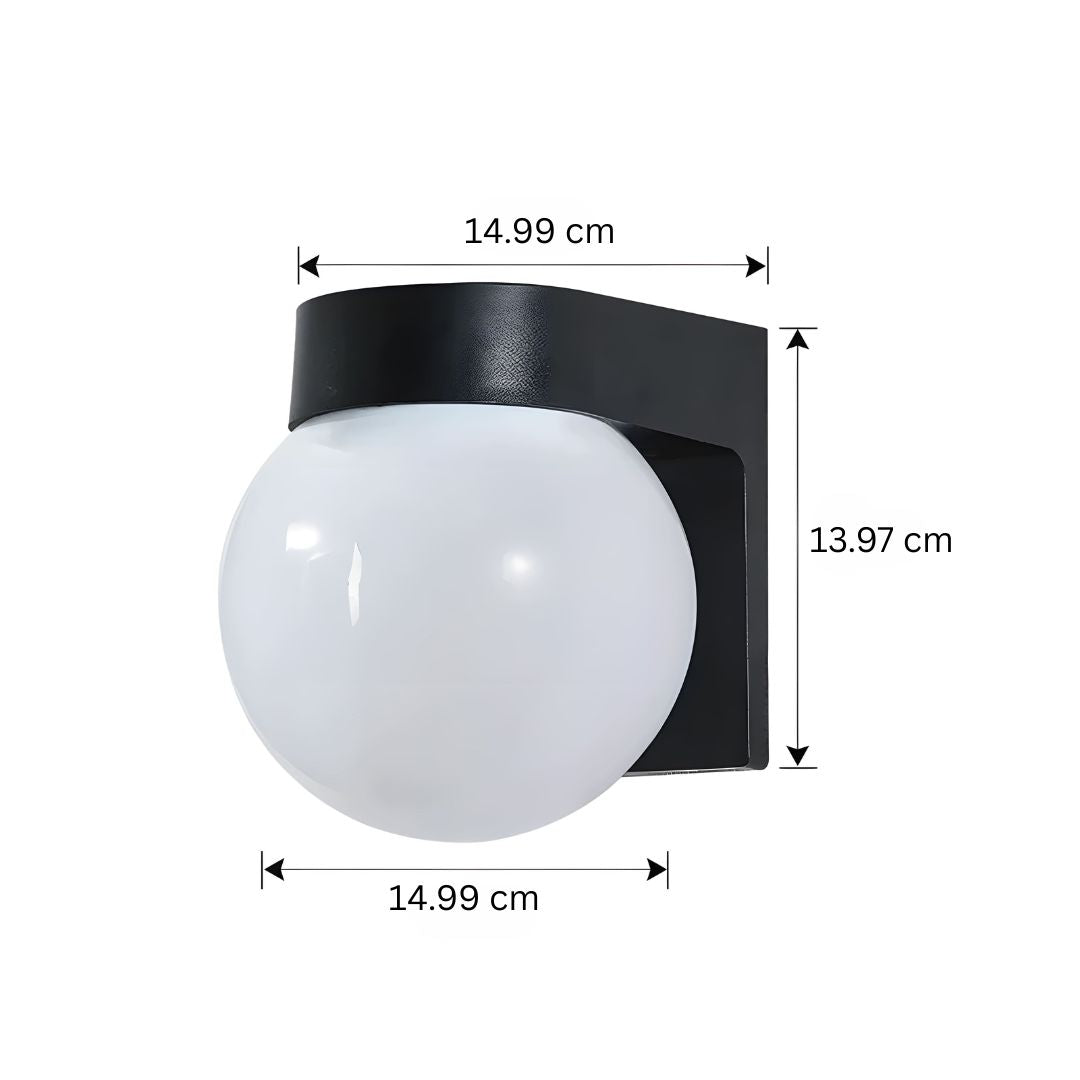 Compacte IP65 Buitenlamp met Frosted Diffuser en LED Verlichting