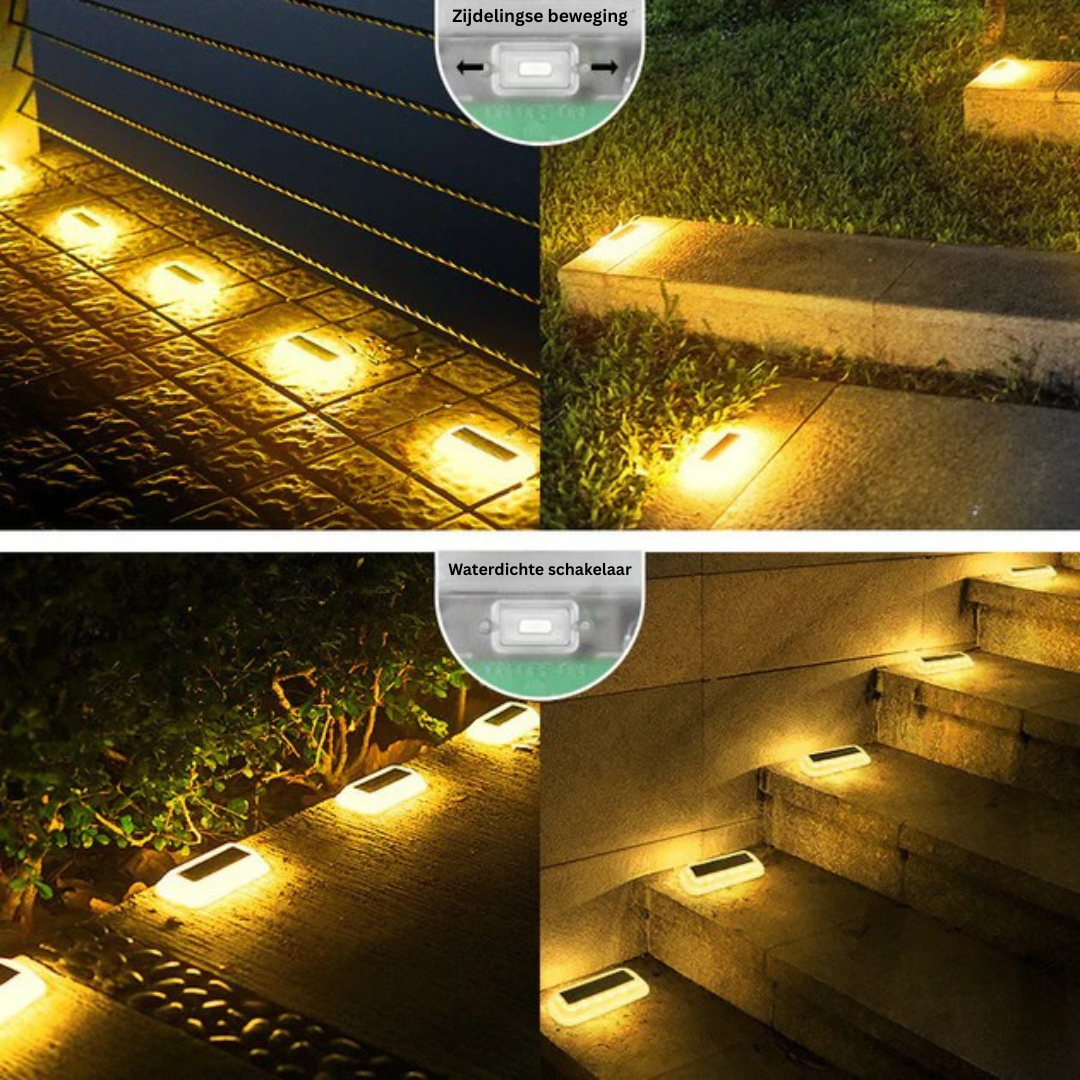 Waterdichte Solar Tuinverlichting met 30 LED's – 4 Stuks Warm Wit