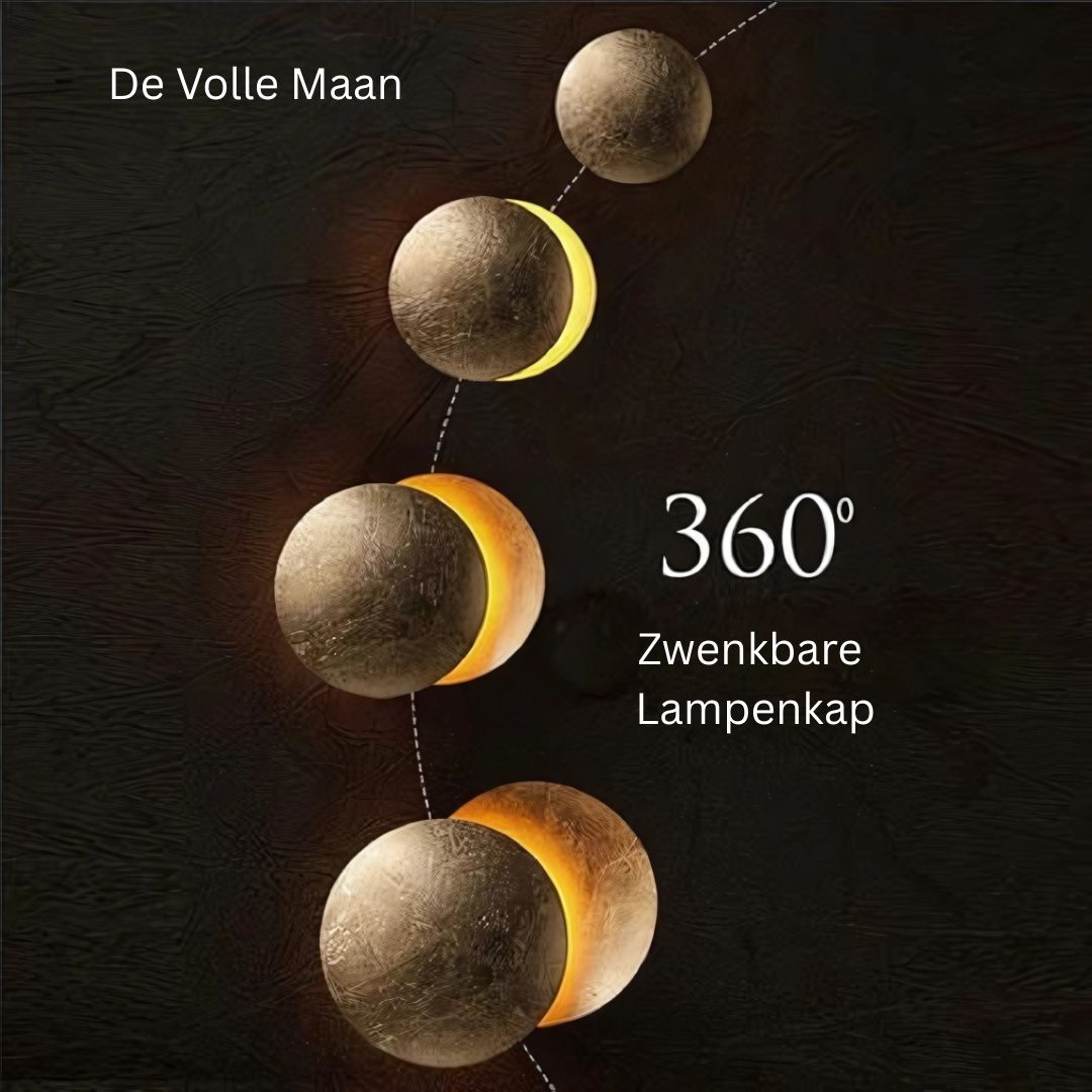 Gouden Eclipse LED Wandlamp – Moderne Draaibare Wandlamp