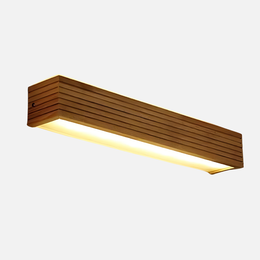 Houten LED Wandlamp – Rustiek en Energiezuinig voor de Badkamer