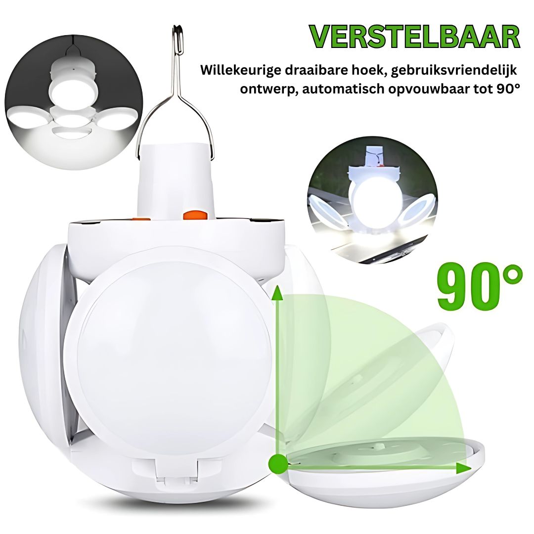 Opvouwbare Kampeerlamp – Oplaadbaar, Superhelder, Waterdicht