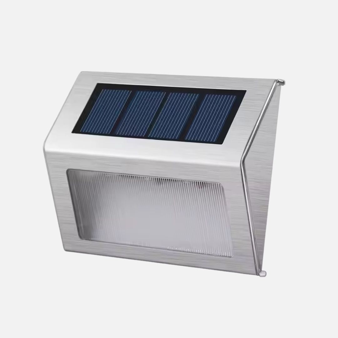 Zonne-energie LED Wandlamp Waterdicht RVS Warm Wit Automatisch Aan/Uit