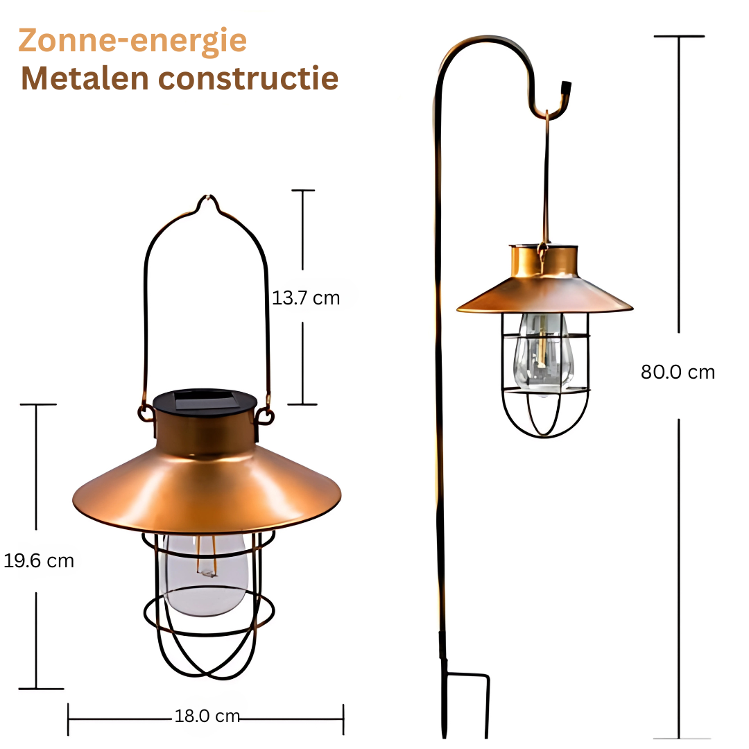 Hangende Buitenlamp met Sensor – Solar Tuinverlichting met Warme LED Verlichting