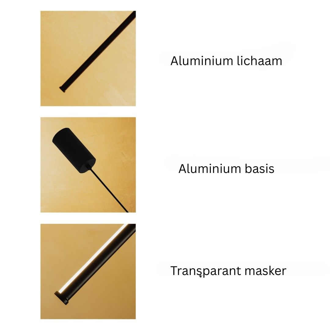 Zwarte LED Hanglamp – Minimalistisch, Aluminium, Energiezuinig
