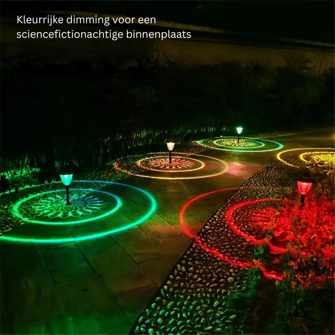 Solar Tuinlamp met Mandala Schaduwprojectie en Oplaadbare Batterij