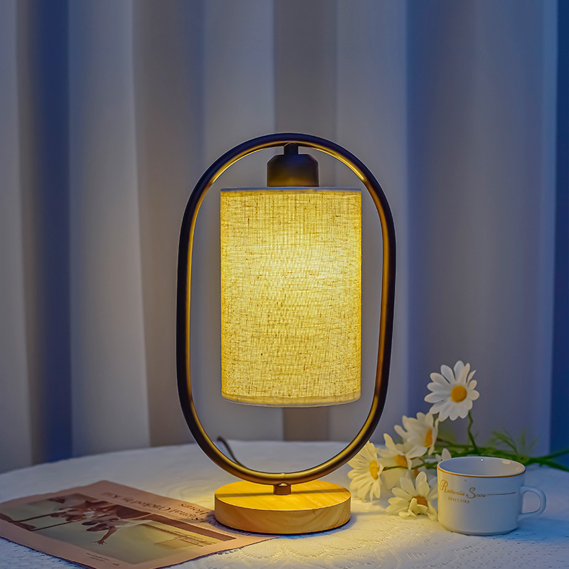 Vintage Houten Tafellamp met Warm LED Licht voor Gezellige Verlichting 2