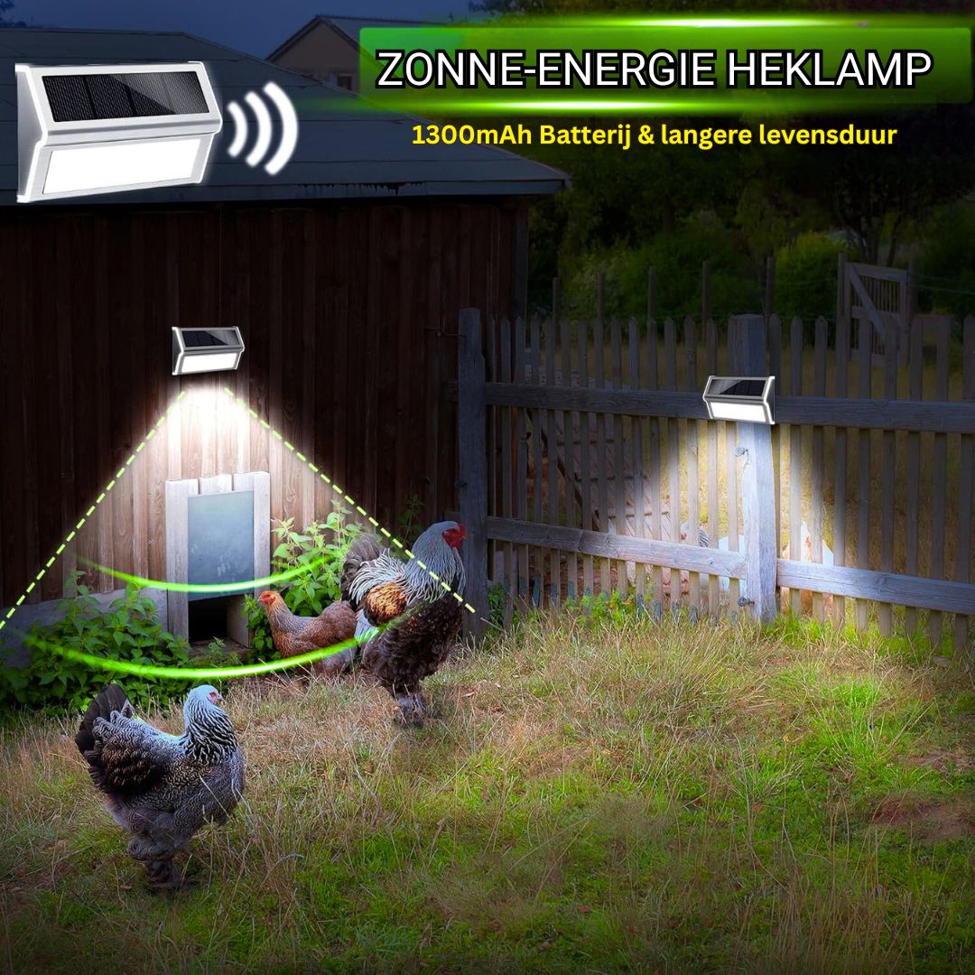 Zonne-energie LED Wandlamp Waterdicht RVS Warm Wit Automatisch Aan/Uit