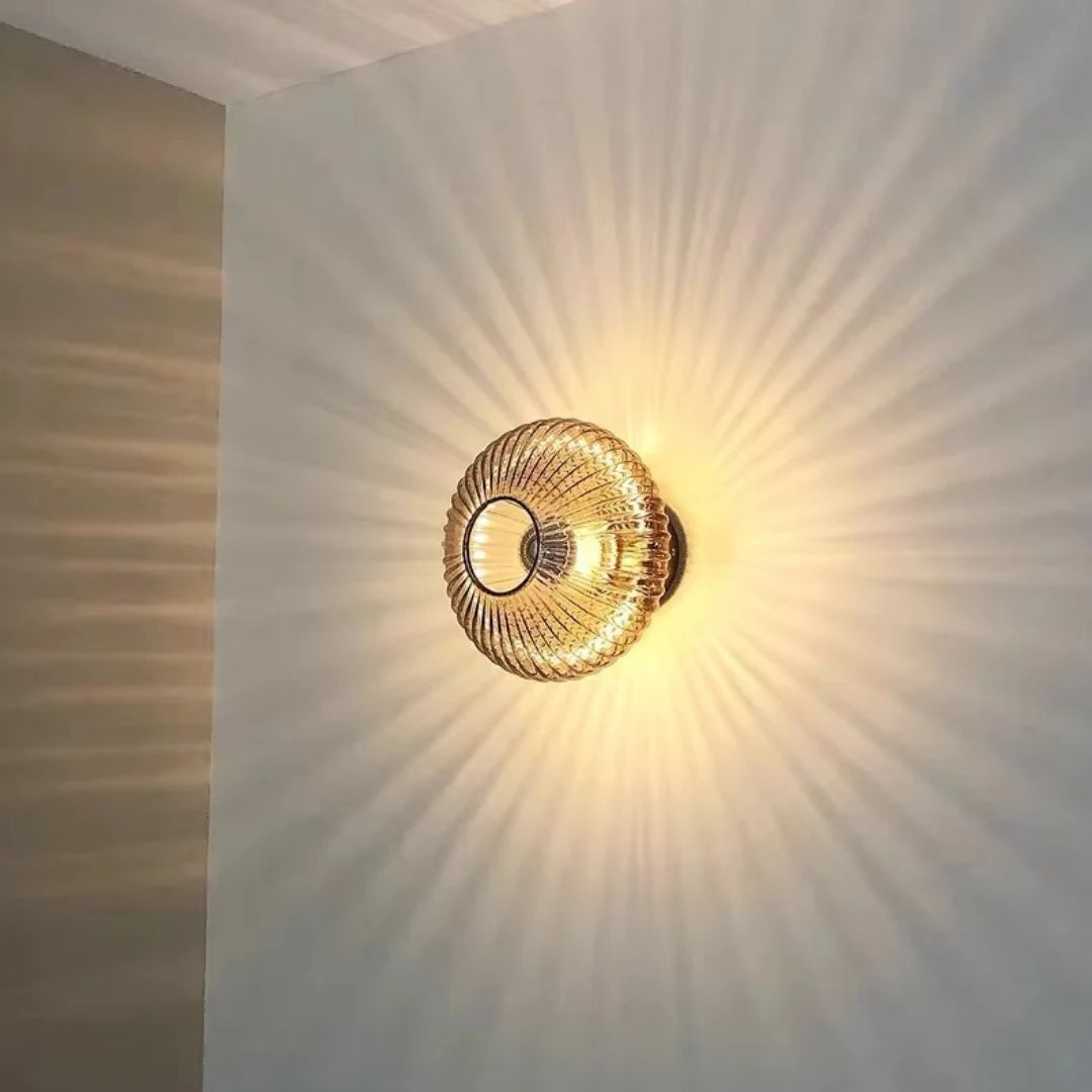 Retro Glazen Wandlamp Rookgrijs LED E27 Warm Wit