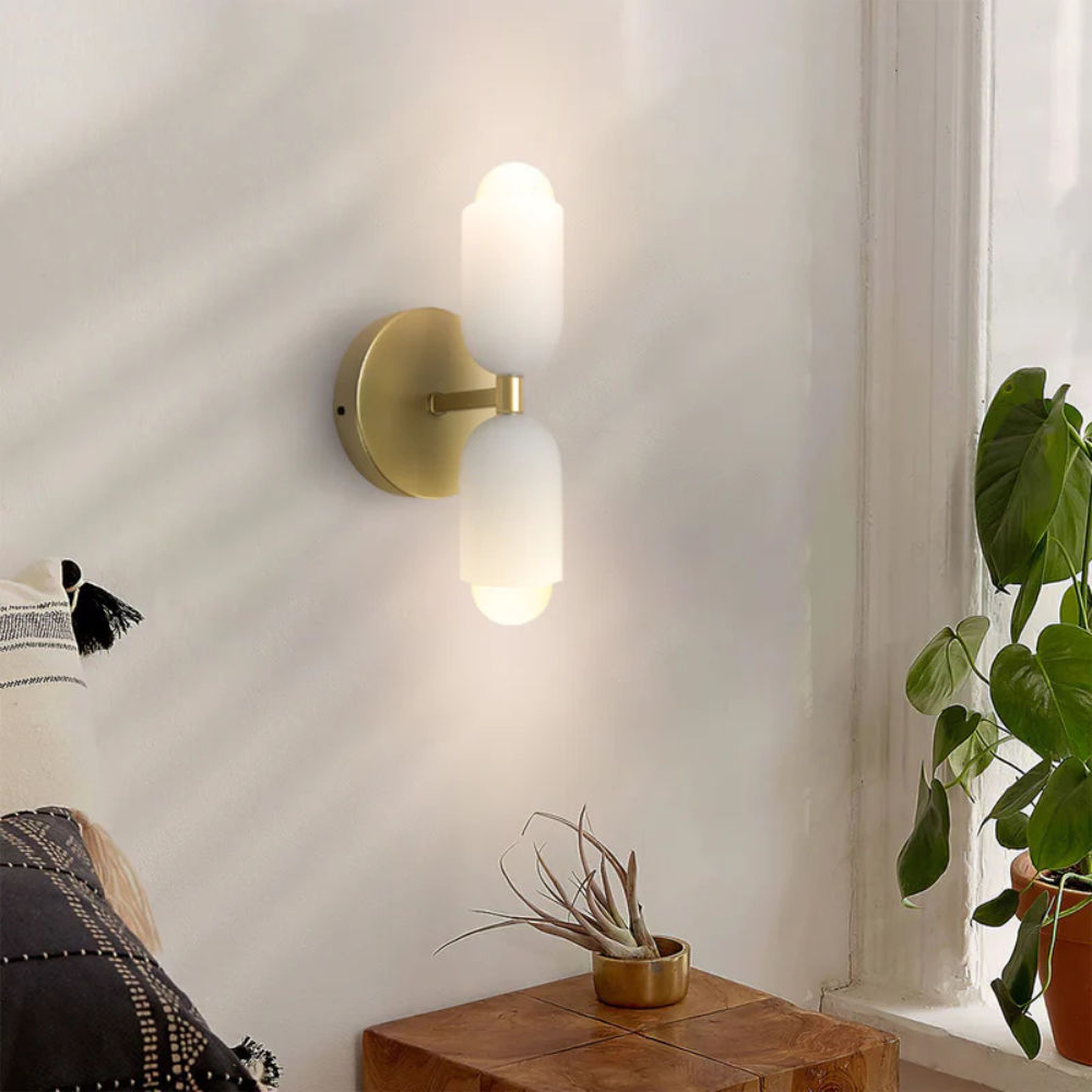 Moderne Wandlamp van Glas met Dubbele Hoofden voor Binnengebruik