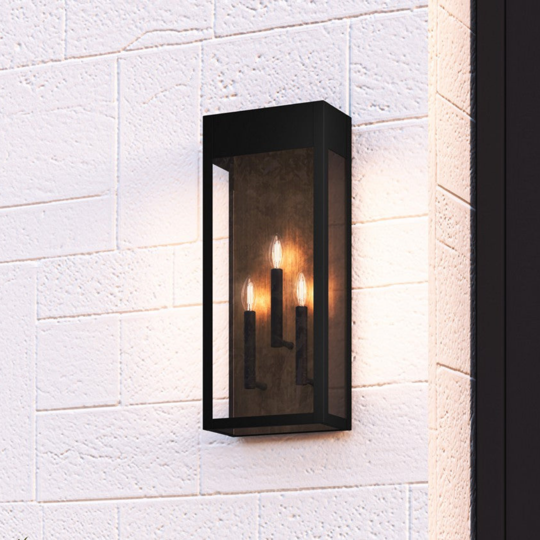 Buiten Wandlamp met 3 Lichten in Mat Zwart - Duurzaam en Stijlvol