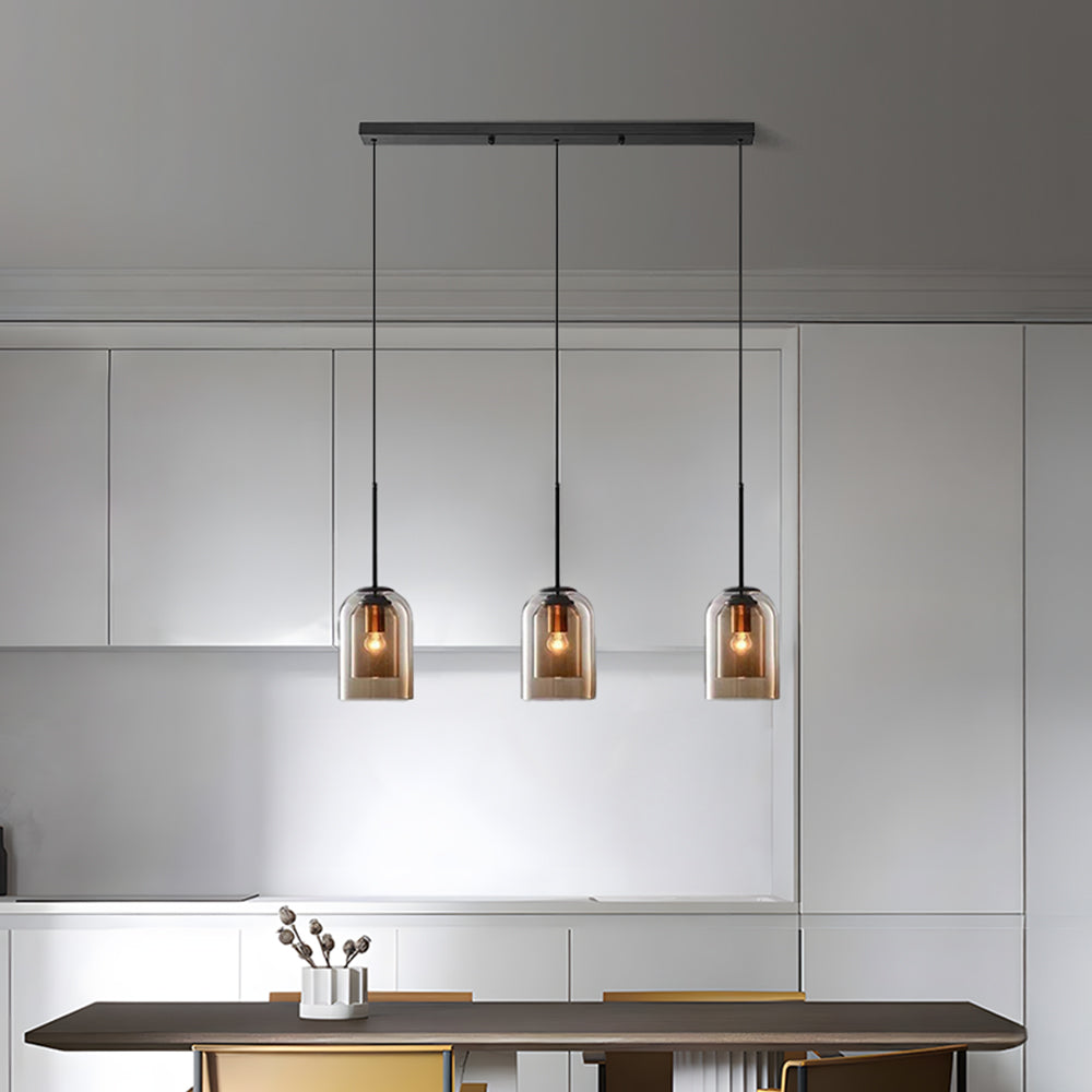 Glazen Hanglamp – Modern, Dubbele Laag, IJzer & Glas