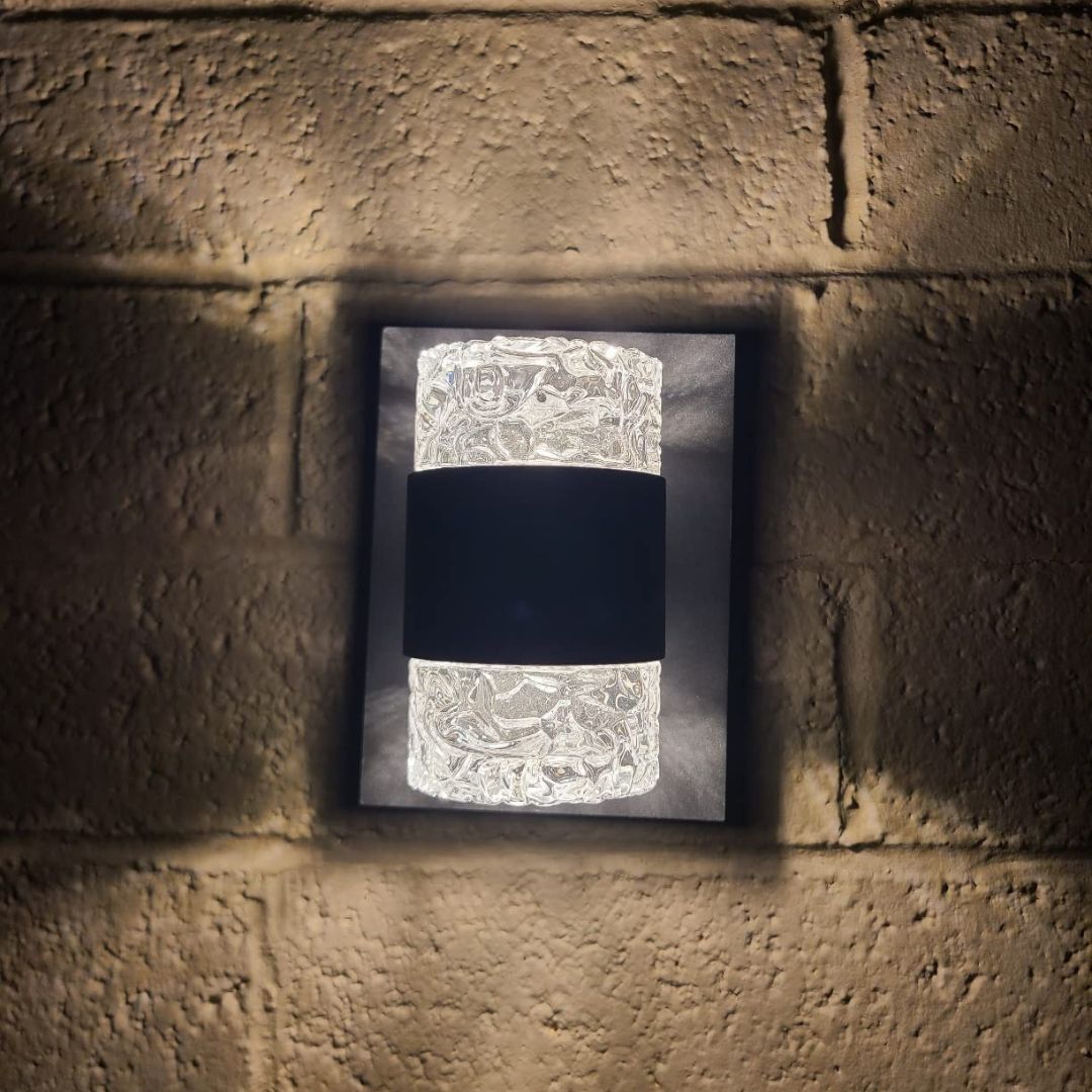 Buiten Wandlamp met Dimbare LED en Helder Glas – Zwart, Weerbestendig