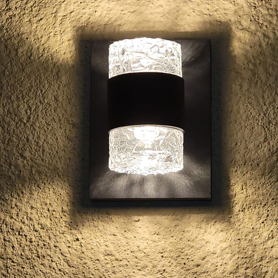 Buiten Wandlamp met Dimbare LED en Helder Glas – Zwart, Weerbestendig