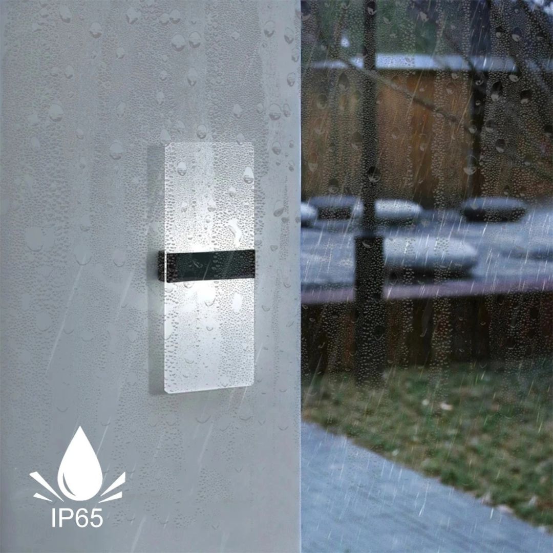 2 stuks Solar Wandlampen Waterdicht LED Buiten met Warm Wit Modus