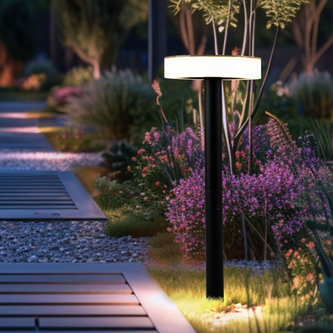 Zwarte Solar LED Tuinlamp met Grondspies voor Buiten