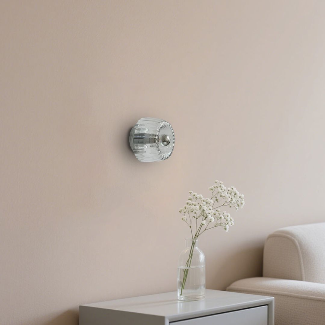 Nordic Bauhaus Wandlamp van Glas en IJzer - Minimalistisch Design voor Binnen