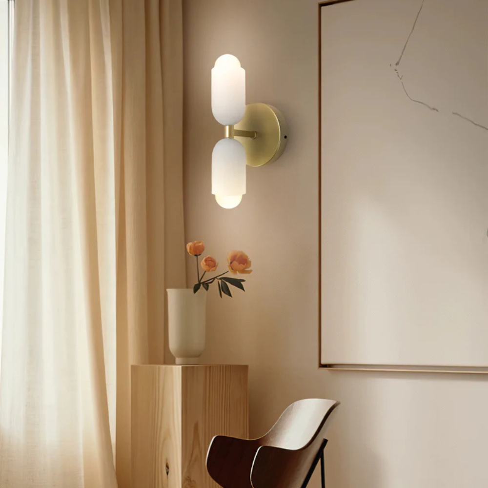 Moderne Wandlamp van Glas met Dubbele Hoofden voor Binnengebruik