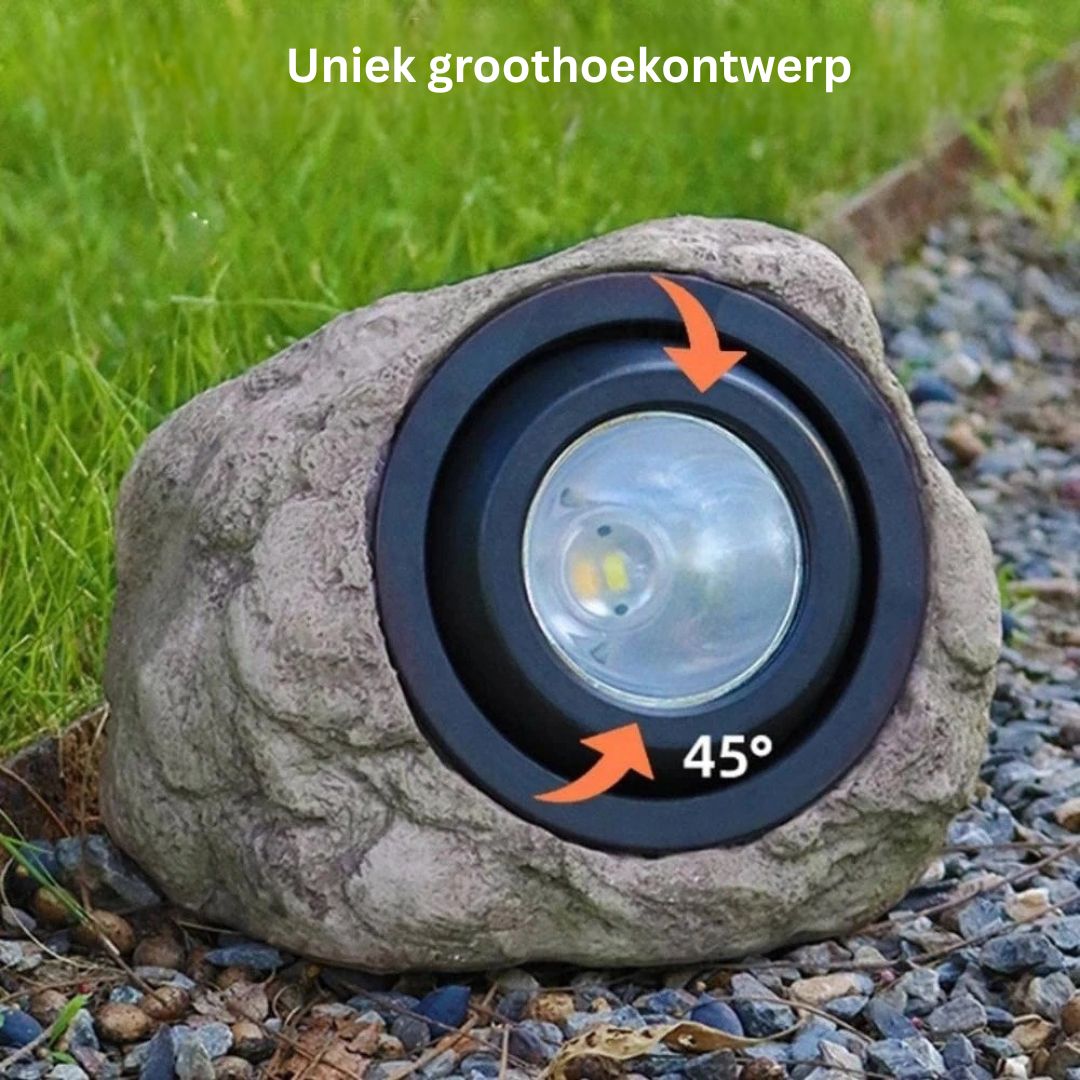 Solar Rotslamp Buiten LED Spot Waterdicht IP65 – Warm Wit