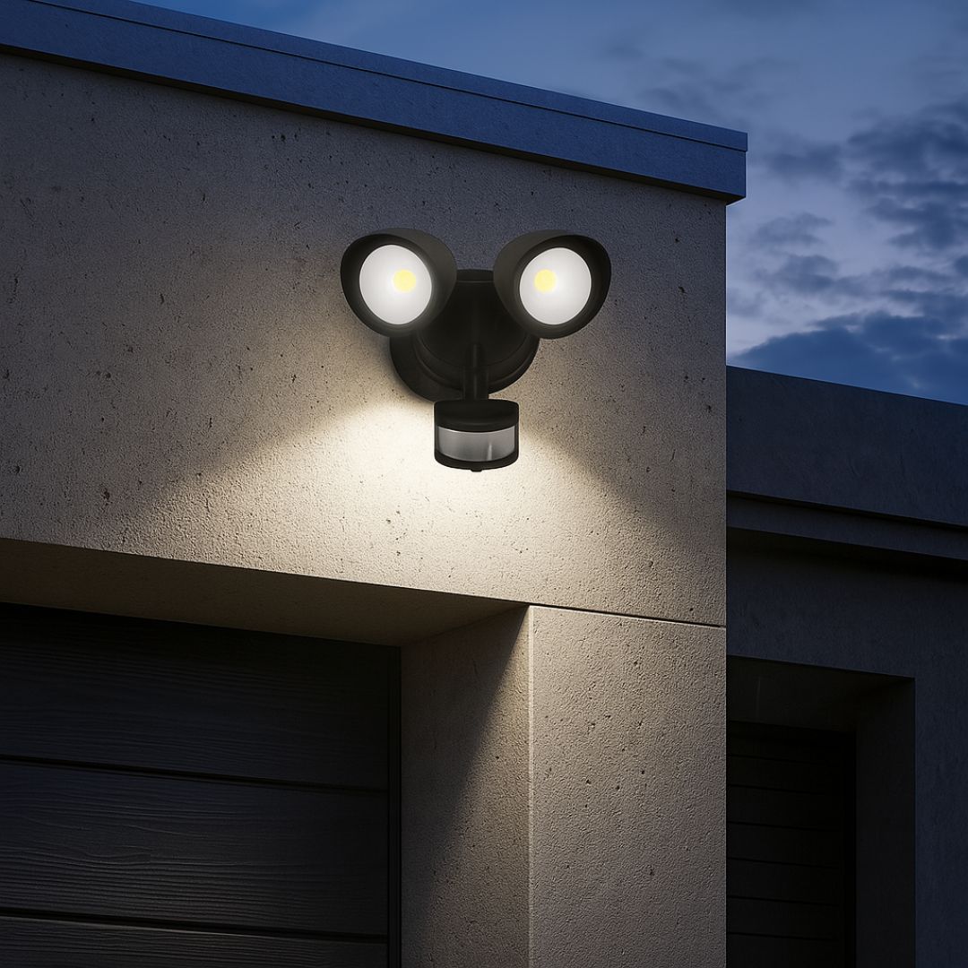 Wandlamp Buiten met LED Sensor - Zwart Aluminium en Kunststof, IP54