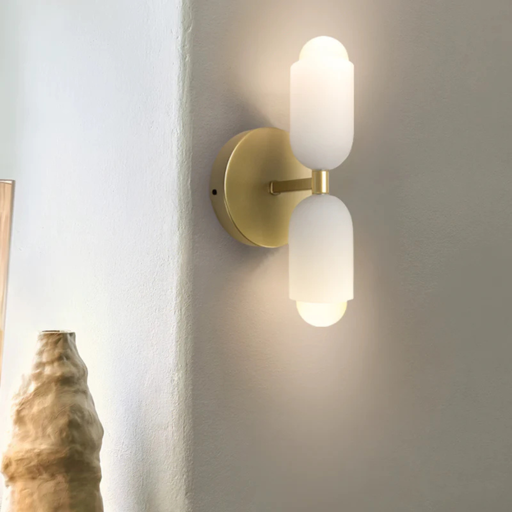 Moderne Wandlamp van Glas met Dubbele Hoofden voor Binnengebruik