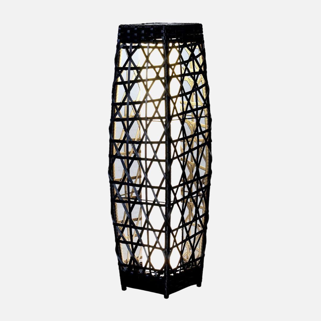Grijze Buitenlantaarn van Wicker met 25 Lumen Solar Verlichting