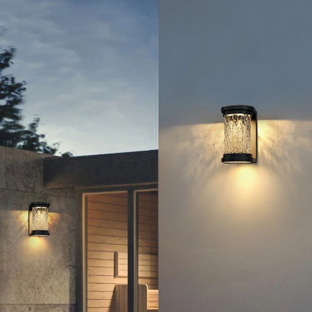 Buitenwandlamp IP65 LED Kristaleffect RVS Lamp