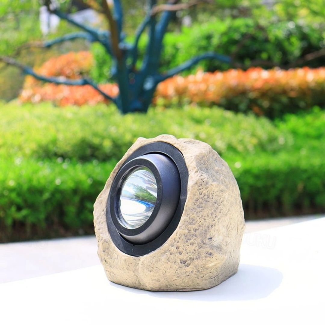 Solar Rotslamp Buiten LED Spot Waterdicht IP65 – Warm Wit