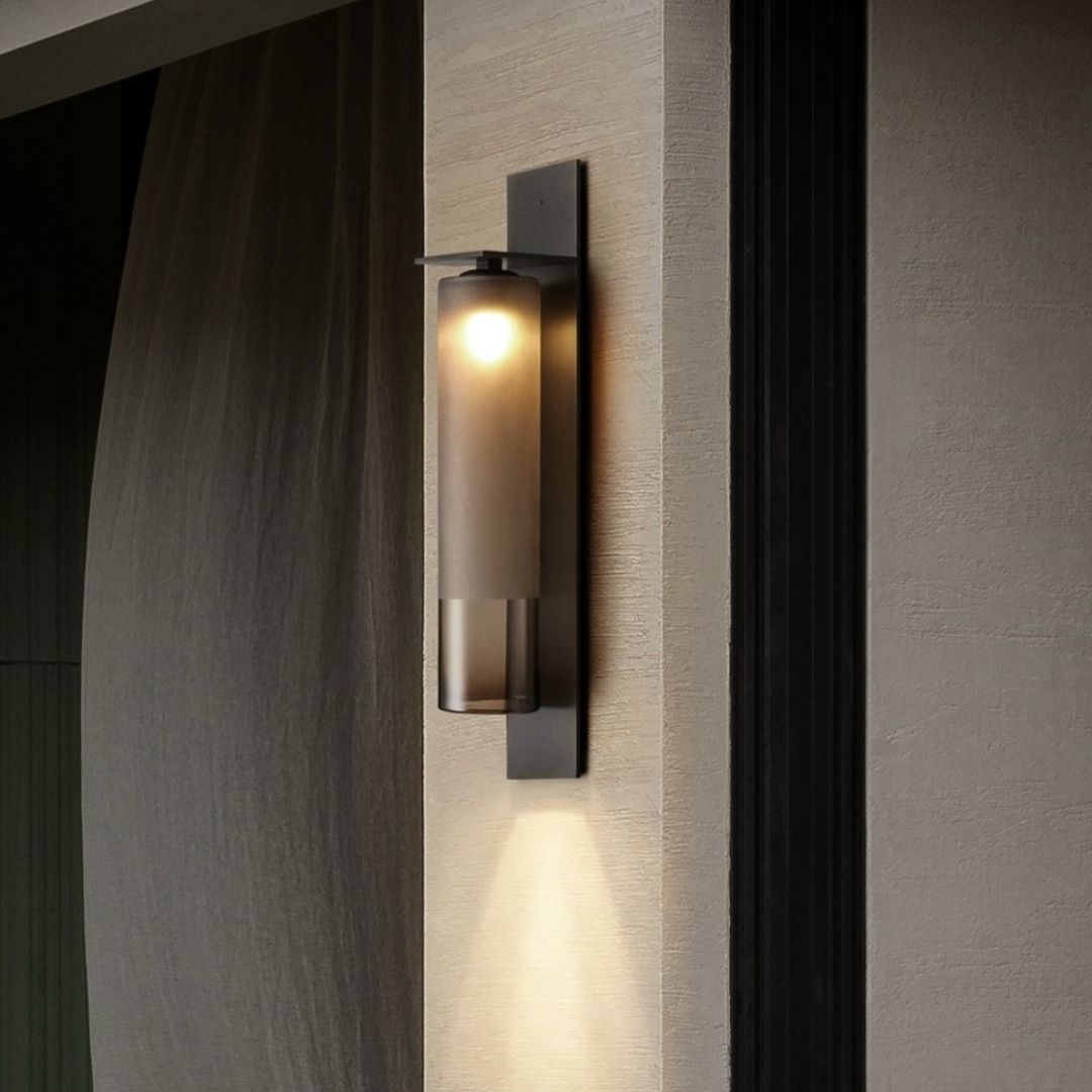Wandlamp Zwart van Metaal en Glas met E27 Fitting – 50 cm Hoog