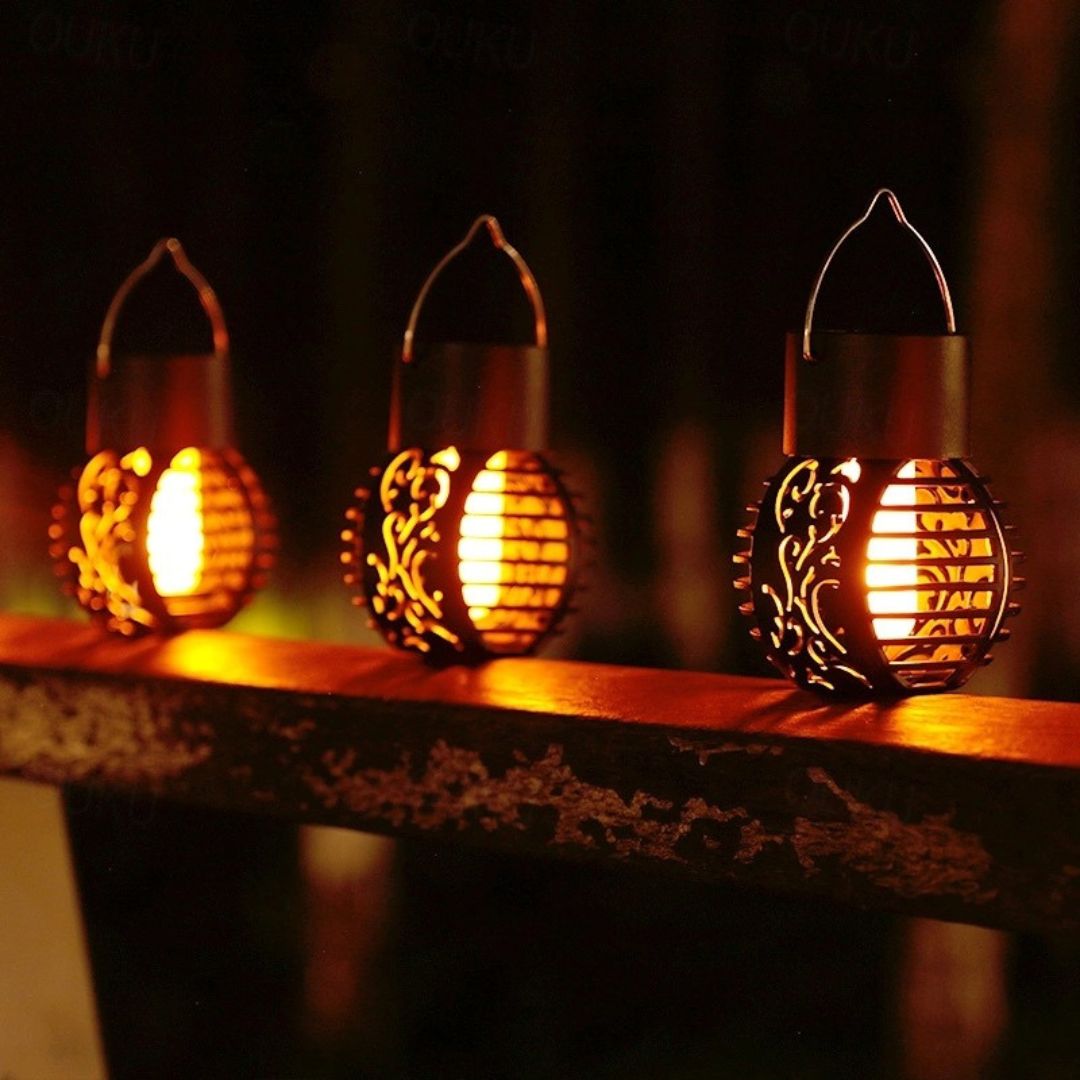 Solar Hangende Lantaarns Buiten Waterdicht Vlam Effect