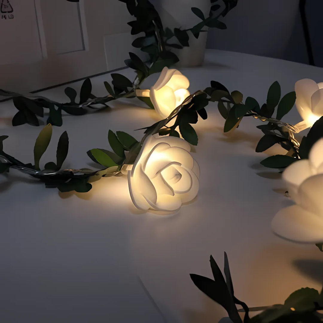 Rozenbloem LED Lichtsnoer Werkt op Batterijen 1,5–6 m Warm Wit