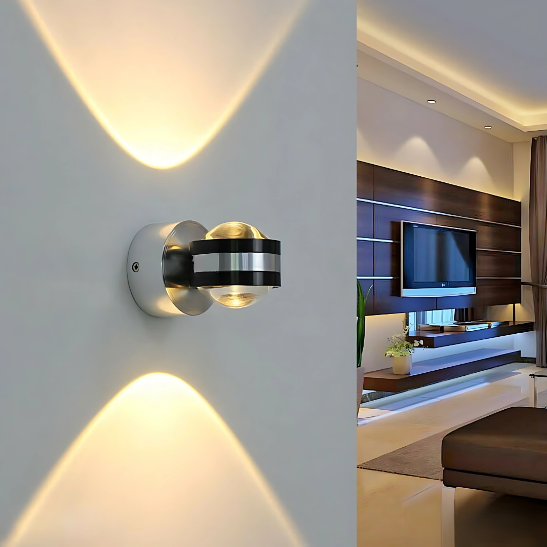 LED Wandlamp Op/Neer Spotlight voor Gangen Zilver Aluminium