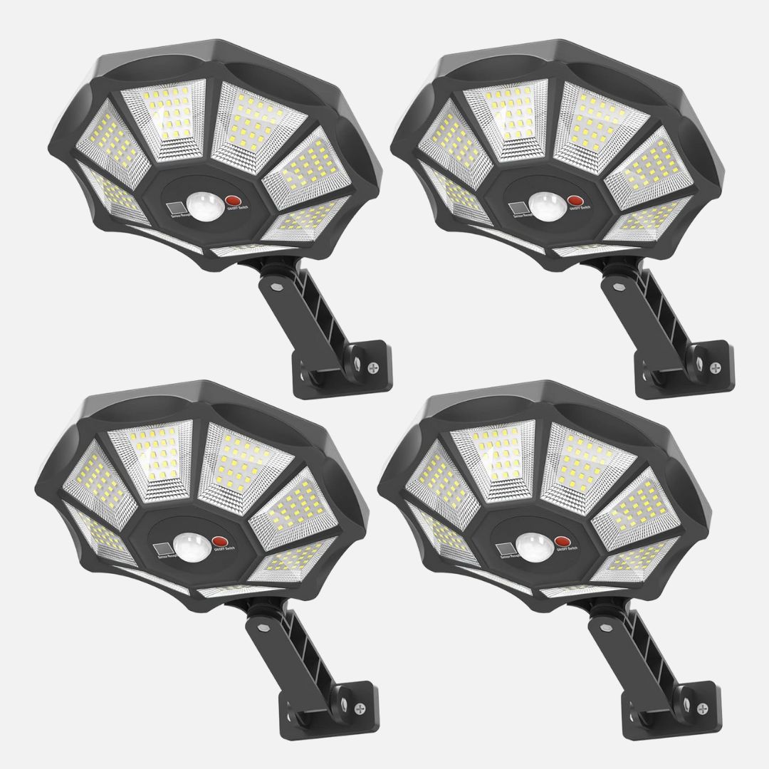 Zonne-straatlampen voor buiten met bewegingssensor, 168 LED IP66 6500K