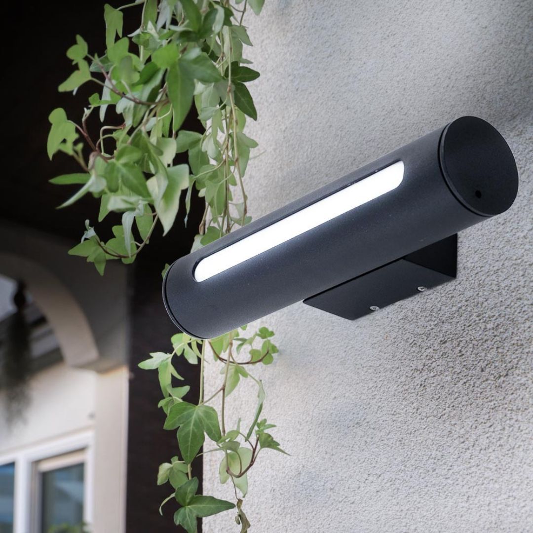 LED Buitengevelarmatuur Zwart IP44 Warm Wit